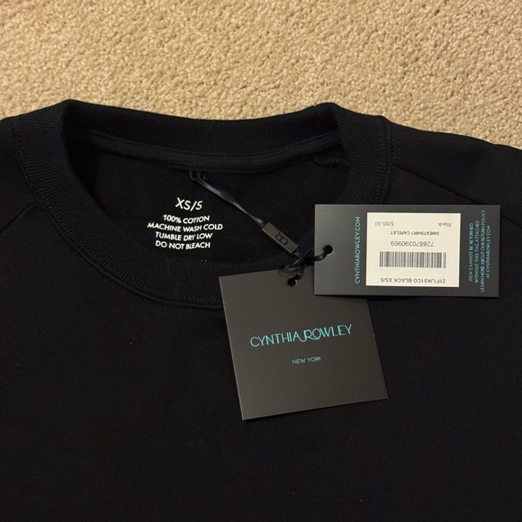 NWT Cynthia Rowley Classic Black Cape Sweatshirt Top - Picture 3 of 4